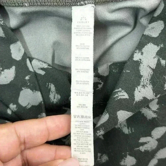 Varley Legging Womens Small Century Black Broken Mini Spot Athleisure Workout - Picture 8 of 11